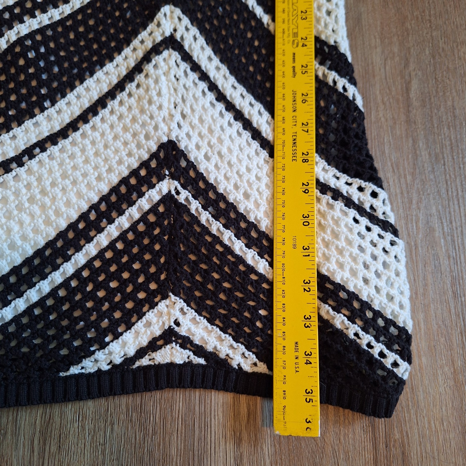Willow & Wind M Knit Black White Chevron BodyCon Sleeveless Dress Cottagecore