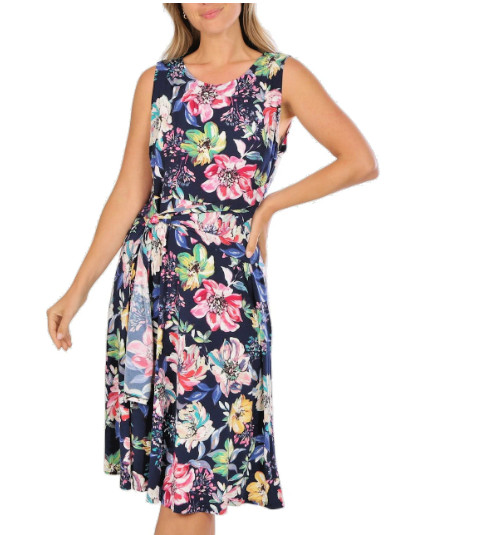 SIGNATURE by Robbie Bee Womens Floral Sleeveless DRESS M (8-10) NWT