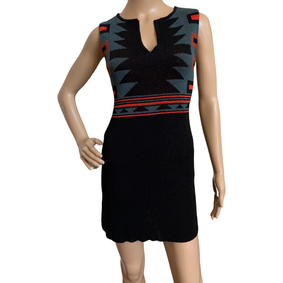 Rachel Rachel Roy Women’s Geometric Pattern Black Mini Dress Size S