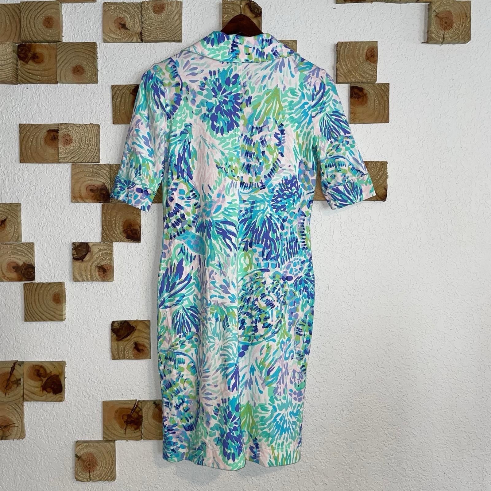 Lilly Pulitzer Quincy UPF 50+ Shell Of A Party Summer Midi Dress Women’s XXS