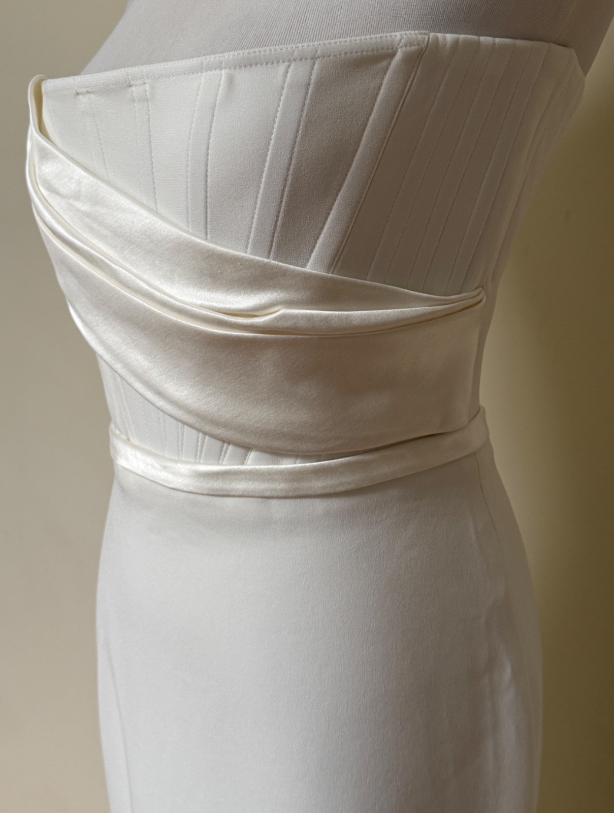 Alex Perry Elyse White Strapless Corset Draped Wedding Gown Dress 8 US 4 $6500