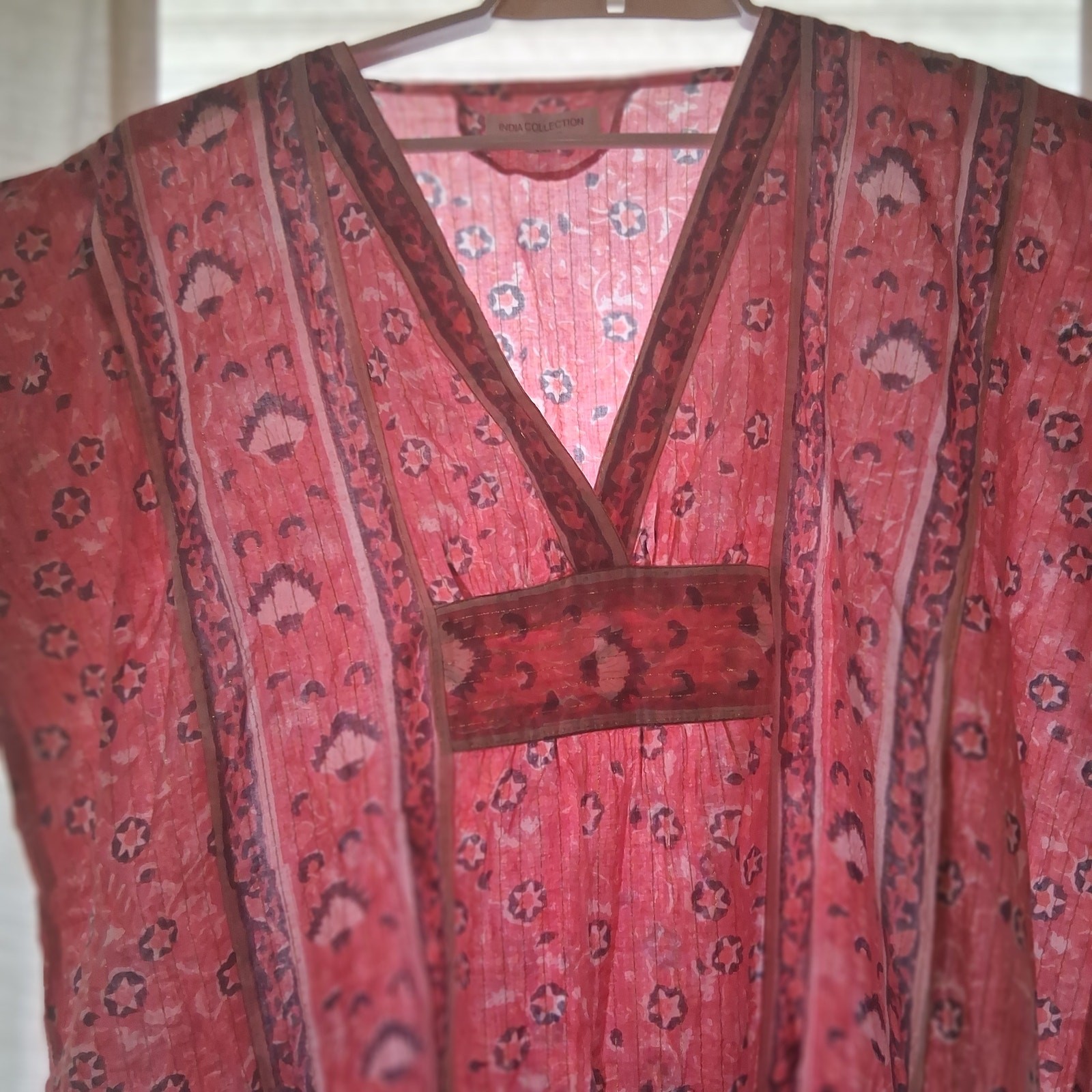 Emerson Fry India Collection Caftan dress womens one size Francina Rose pink