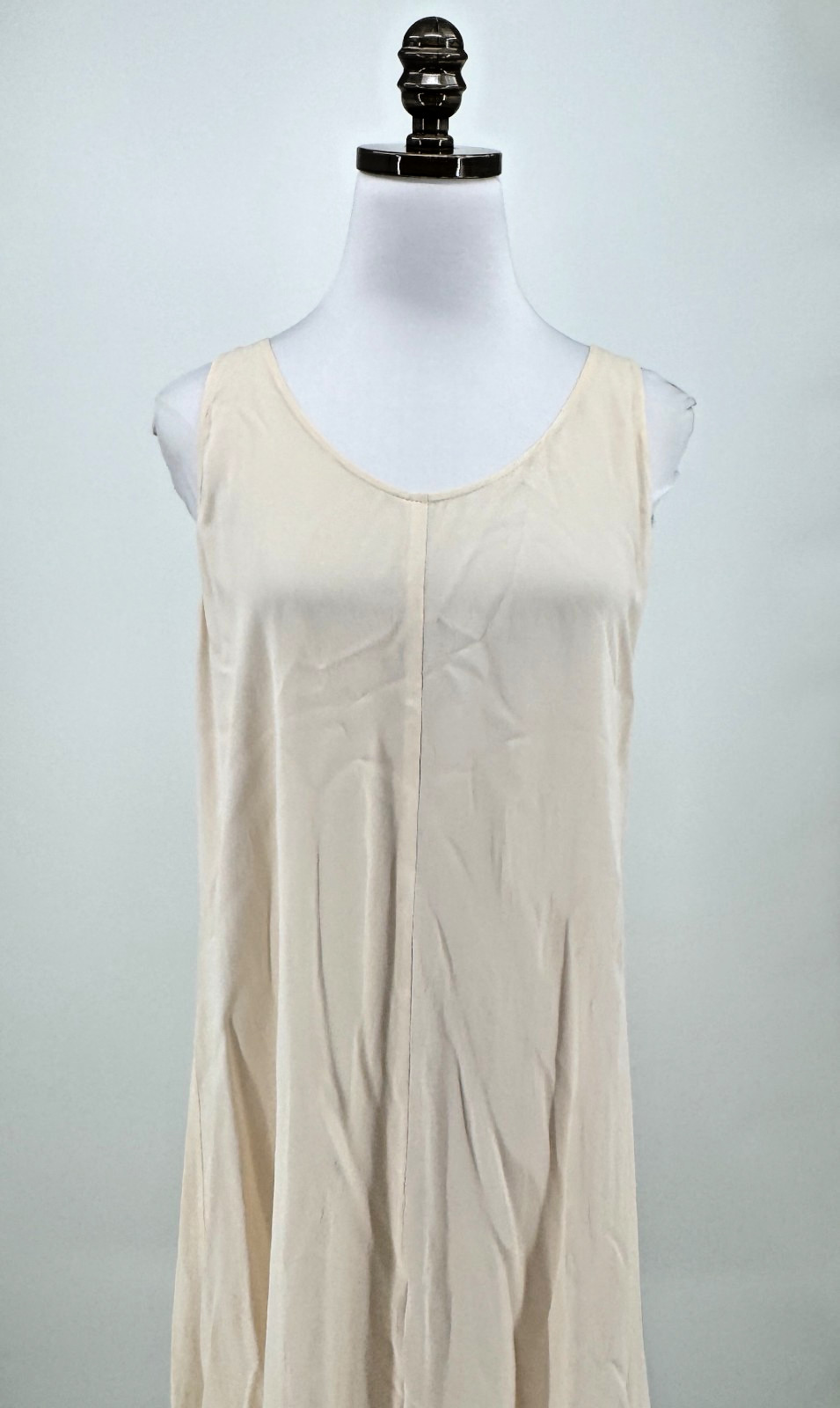 ICE Los Angeles Ivory Cream Boho Minimalist Sleeveless Long Maxi Dress