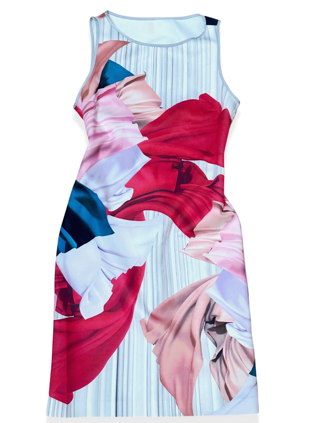 Clover Canyon Dancing Silk Scuba Stretch Open Cut Out Back Dress L