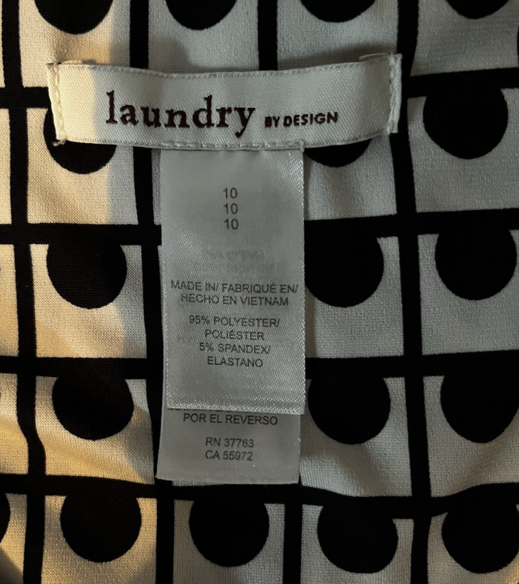 Laundry by Design Women’s Geometric Dots black white & red women’s dress Sz 10