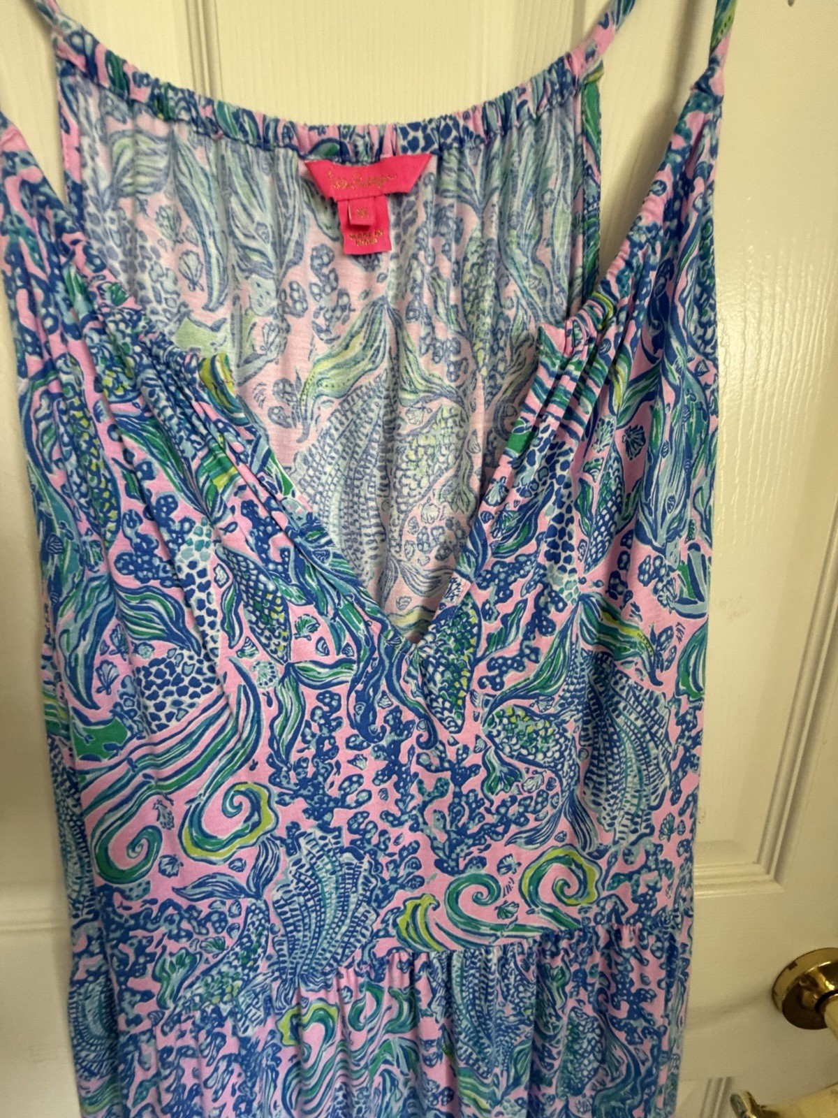 Lilly Pulitzer Maribella Halter Maxi Dress Lilac Rose We Mermaid It Sz XL