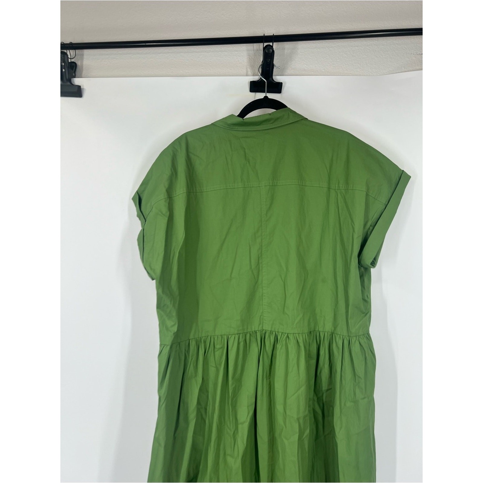 Maye Size 2XL Harper Button-Front Midi Shirt Dress Apple Green