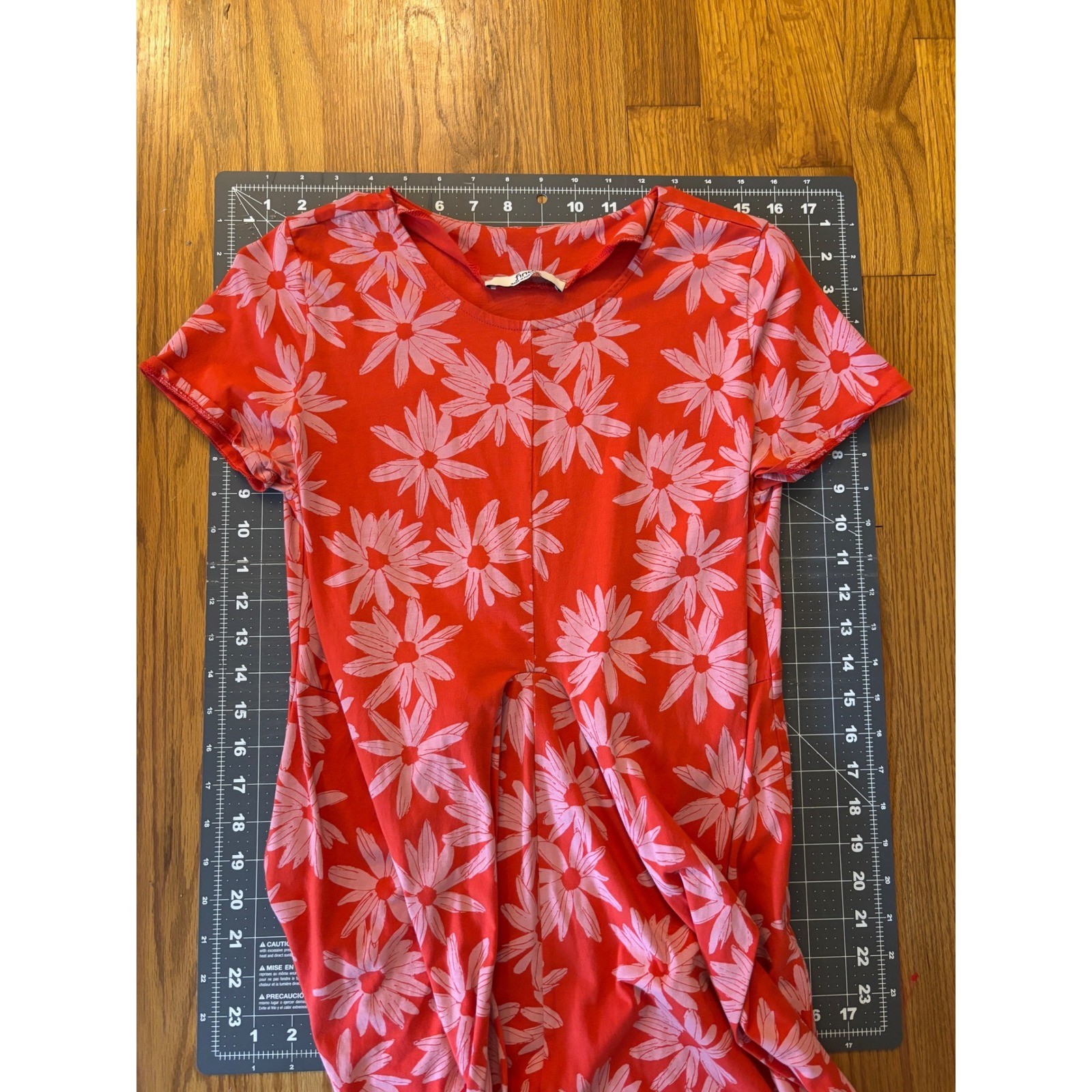 find. Red Pink Daisy Floral Wrap Waist Cotton Midi Dress Short Sleeve Portugal