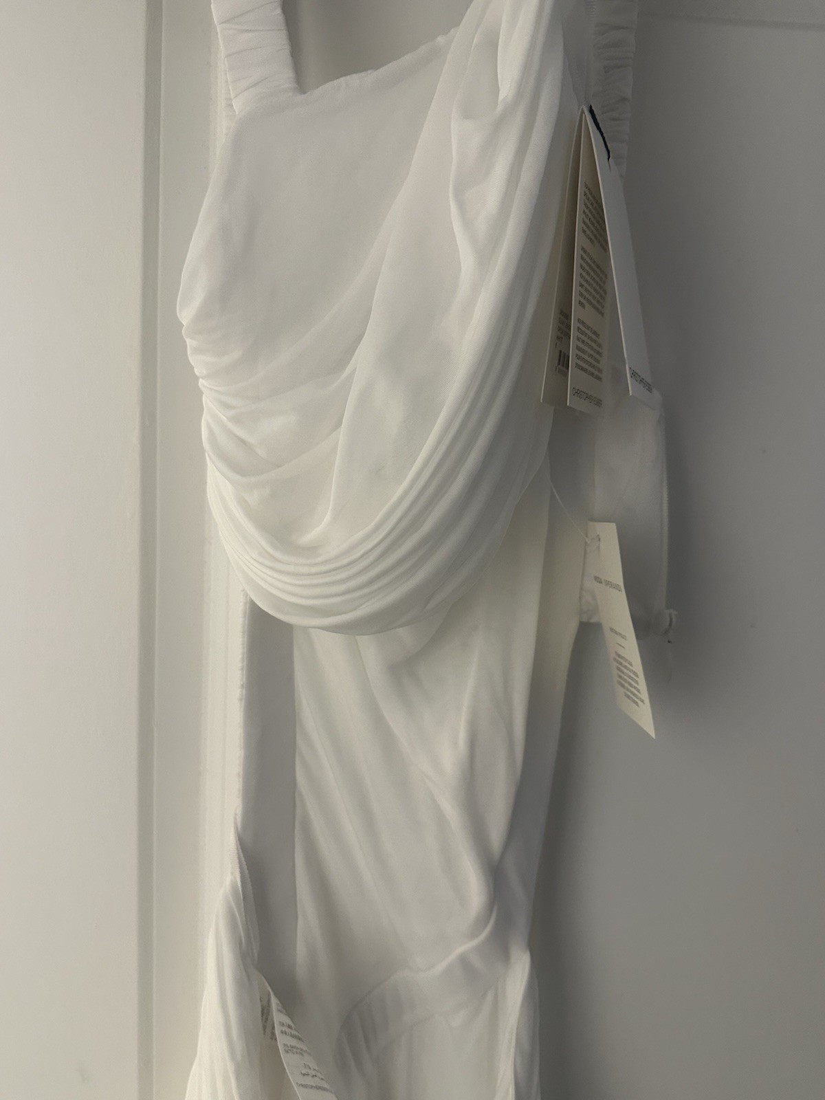 Christopher Esber Orion Maxi Dress White Cut-Out Ruched Sleeveless 8 AU