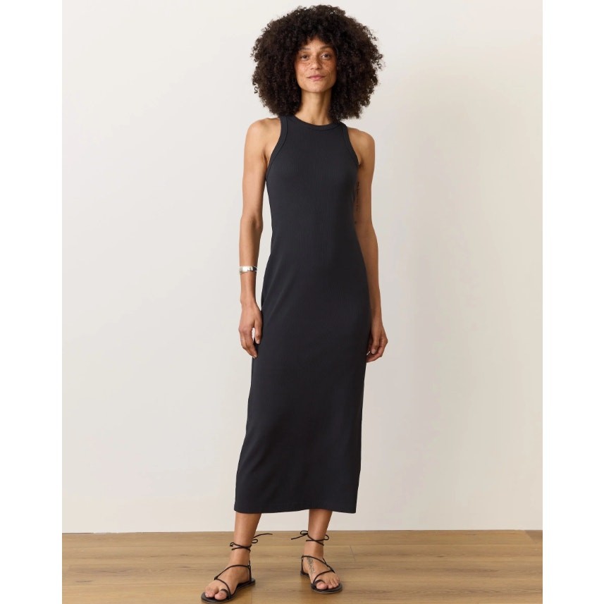 NWT Marine Layer Lexi Ribbed Knit Sun In Maxi Dress Women’s Size XS Black