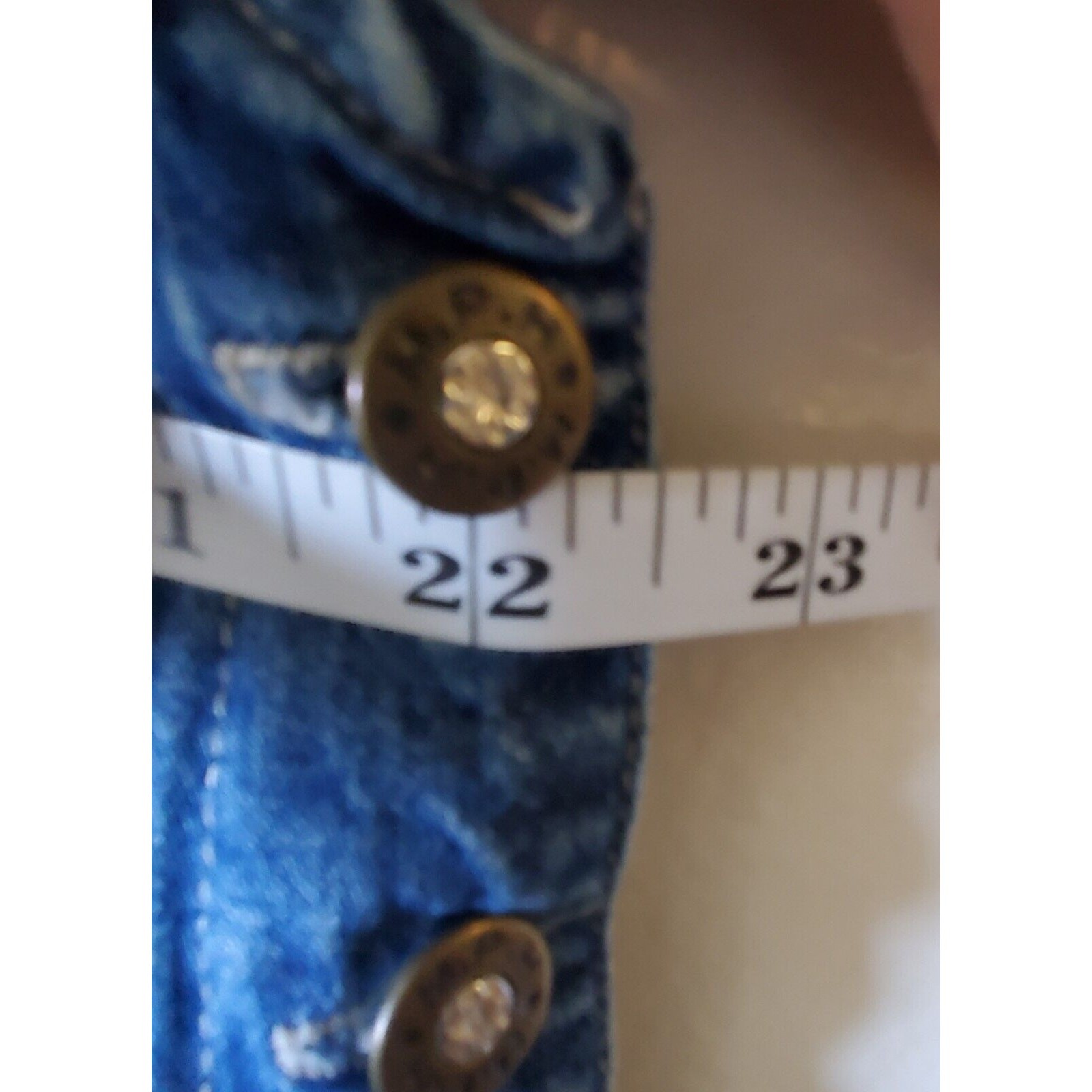 VTG MPH Blues XL Denim Side Button Sleeveless Embroidered Denim Dress Pockets