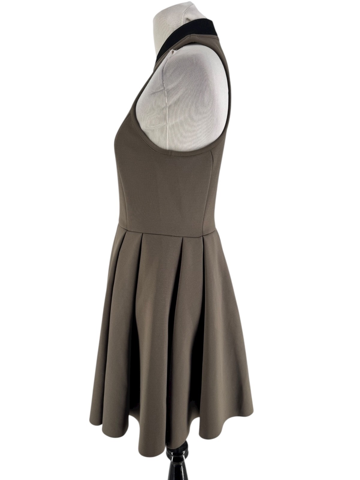 T By Alexander Wang Olive Taupe Neoprene Sleeveless A-Line Dress Size Medium