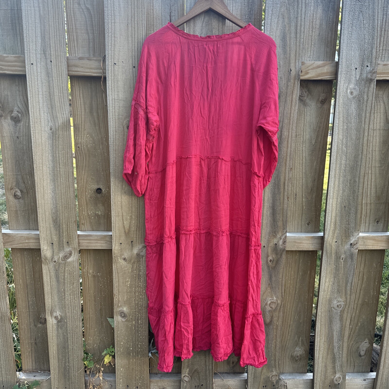 Sweet Magnolia Maxi Tapered Tie Front Dress Size XXL Pink New