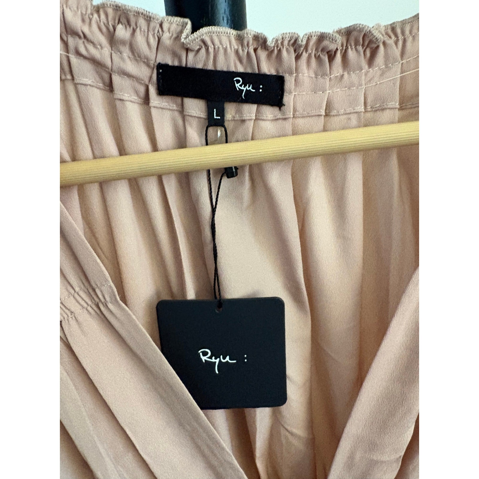 🌸 Ryu Blush Pink Ruffle Mini Dress – Size Large – NWT 🌸
