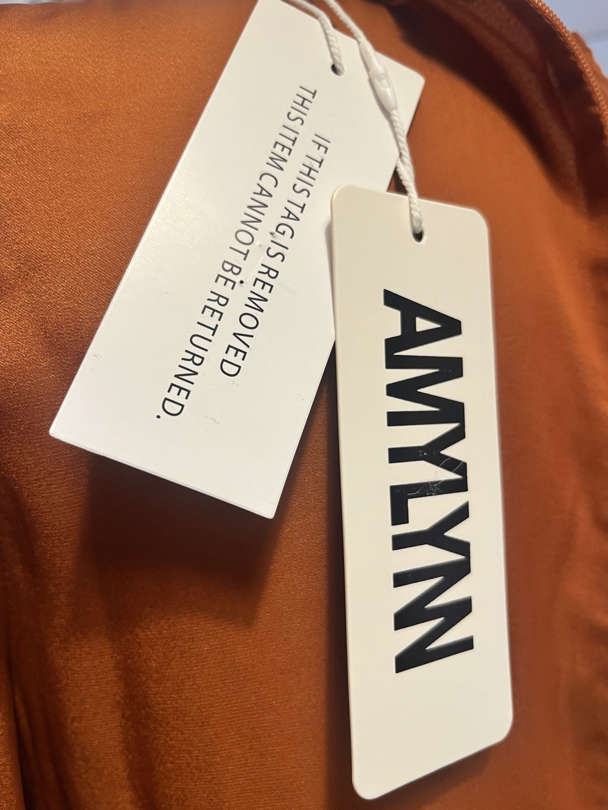 AmyLynn Kravitz Puff Sleeve Wrap Dress Burnt Orange RRP£85 Size S
