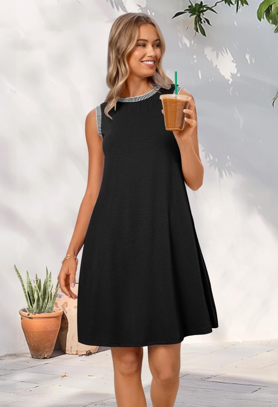 Women’s Summer Spring Casual Beach Sundress 2026 Vacation Sleeveless Tank Crewne