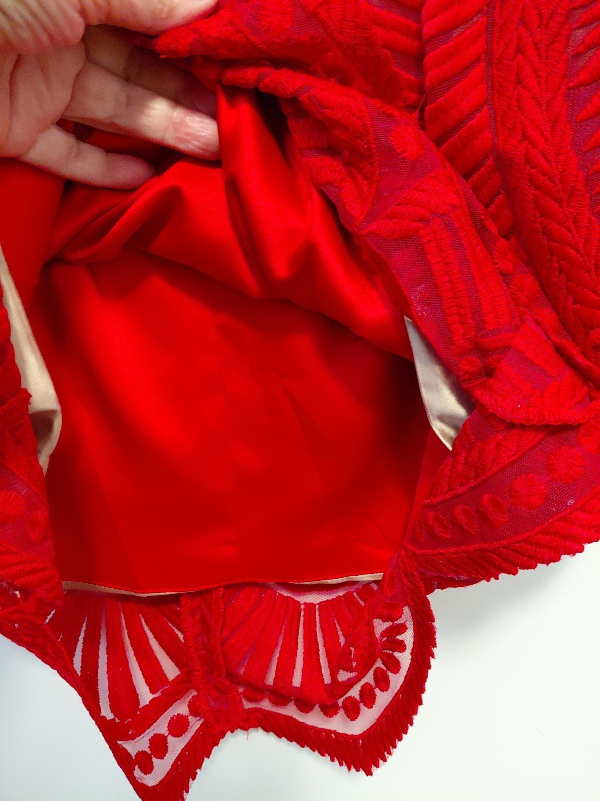 Bardot Alice Embroidered Lace Short Sheath Dress Sleeveless Red 10 Bodycon