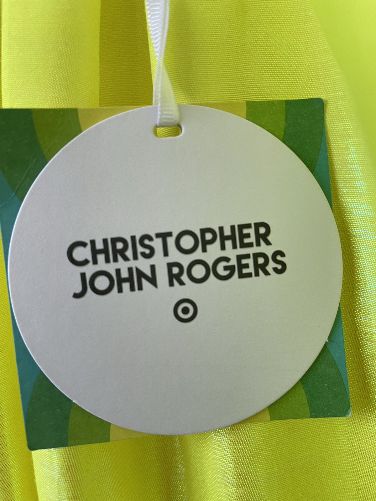Christopher John Rogers x Target Yellow Puff Sleeve Midi Dress Size L Neon Chart