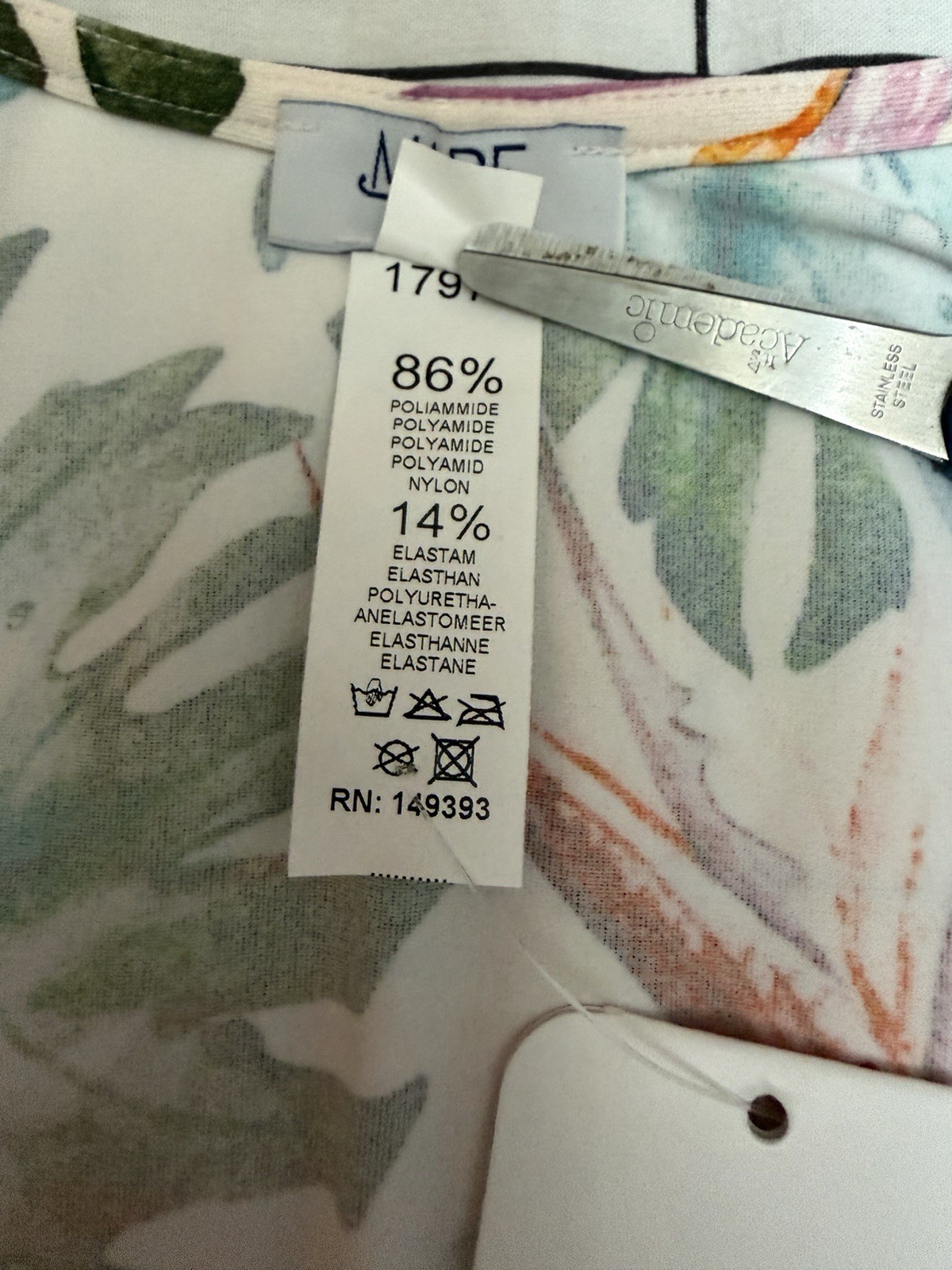 Mare Blu Tropical Floral Dress Women’s Small Green Hibiscus Leaf Milan Italy