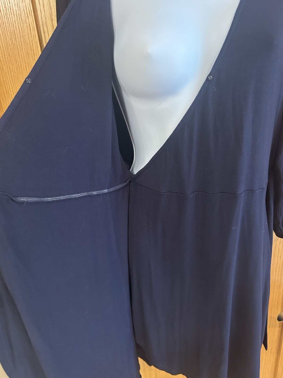 NEW Stitch Fix Black Red Embroidered Faux Wrap V Neck Balloon Long Sleeve S