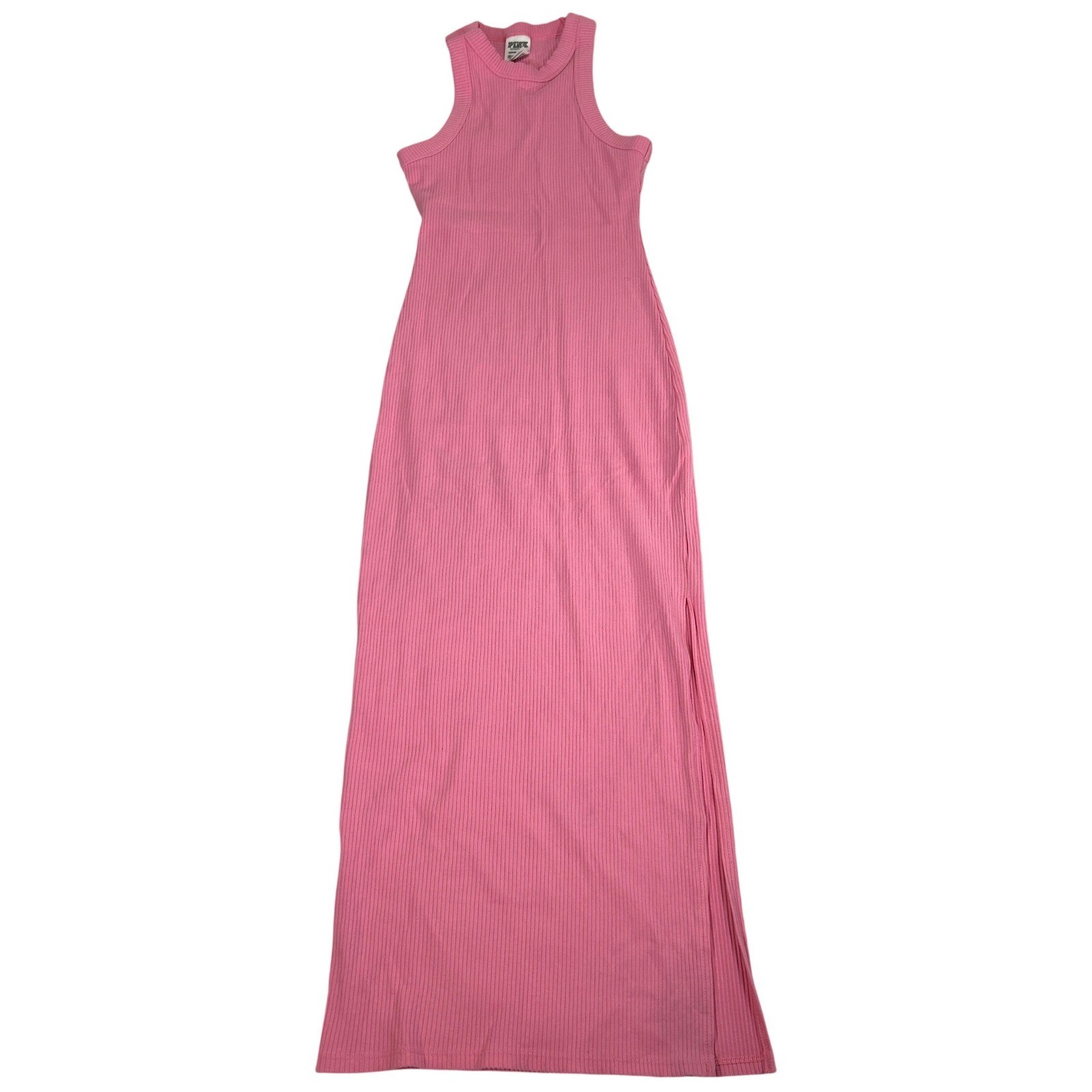 PINK Victoria’s Secret Ribbed Maxi Dress Pink Side Slit XS