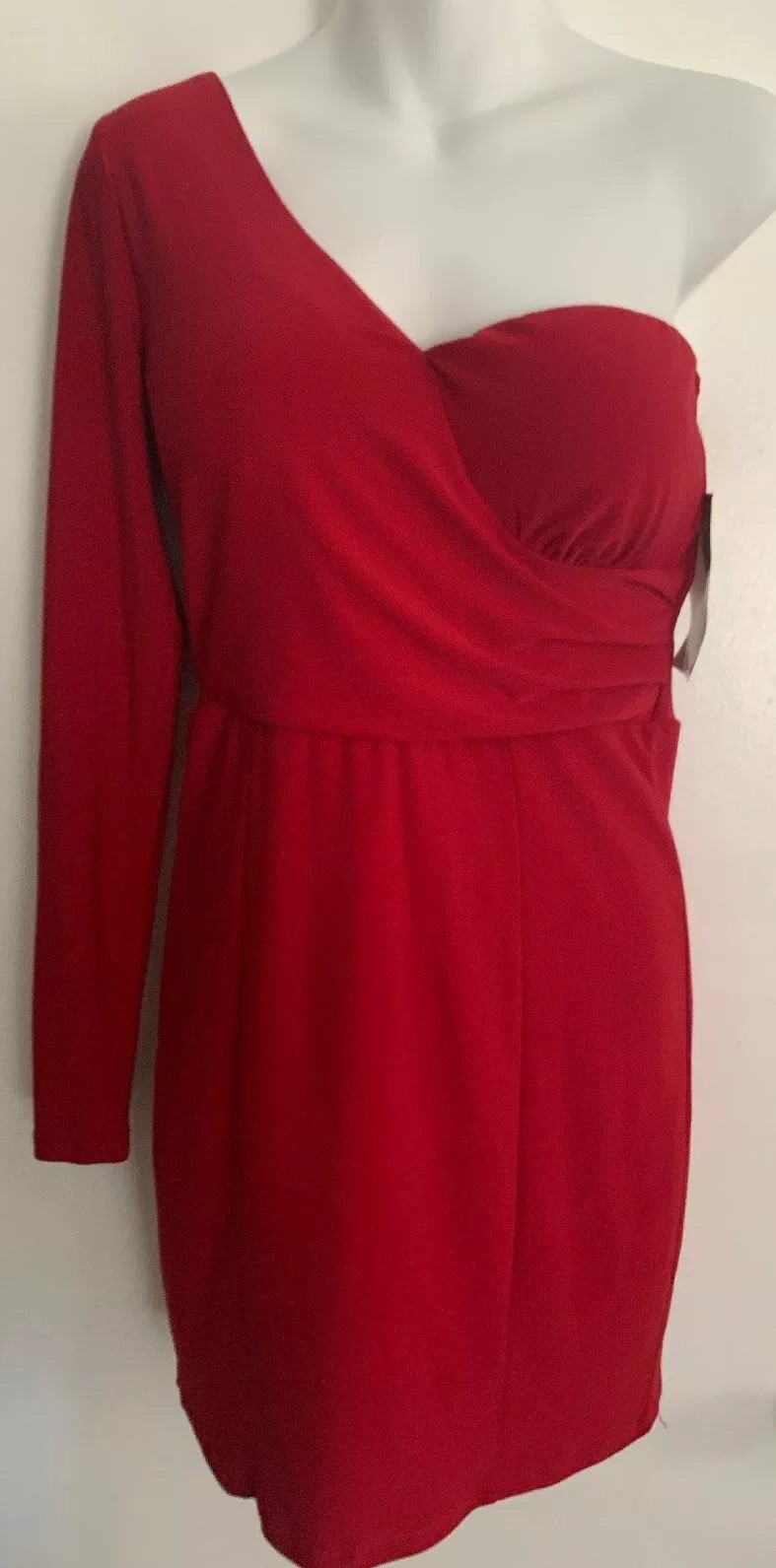 NeW w/Tag SeXy Trixxi Junior red dress NWT size 9 one shoulder fast shipping WoW