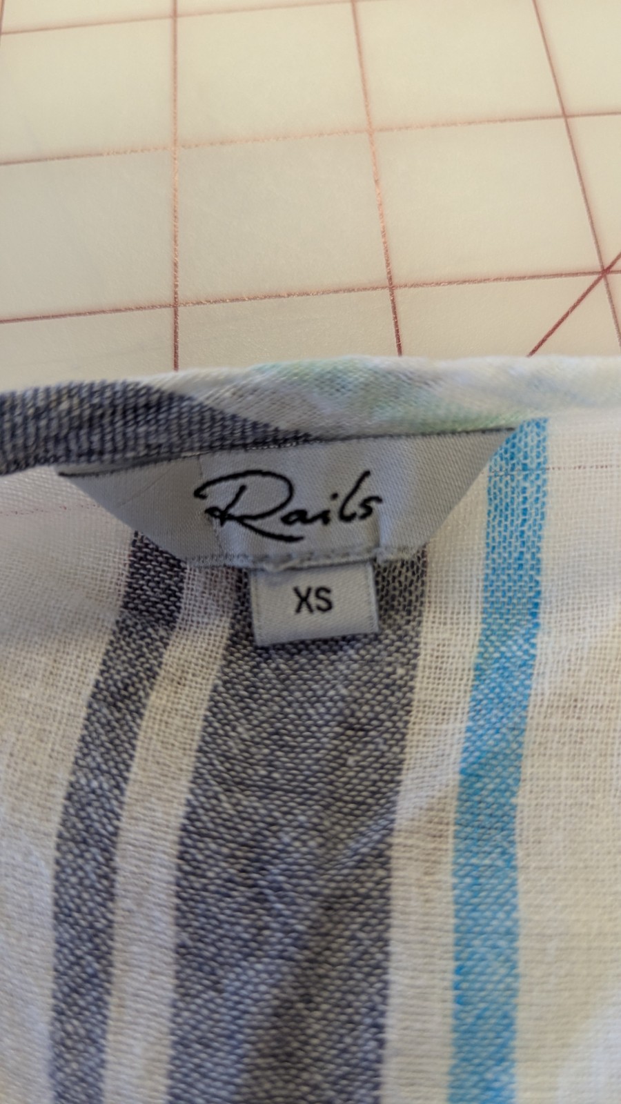 Rails Ashyln Aegean Blue Striped Blouson Dress size XSmall nautical preppy