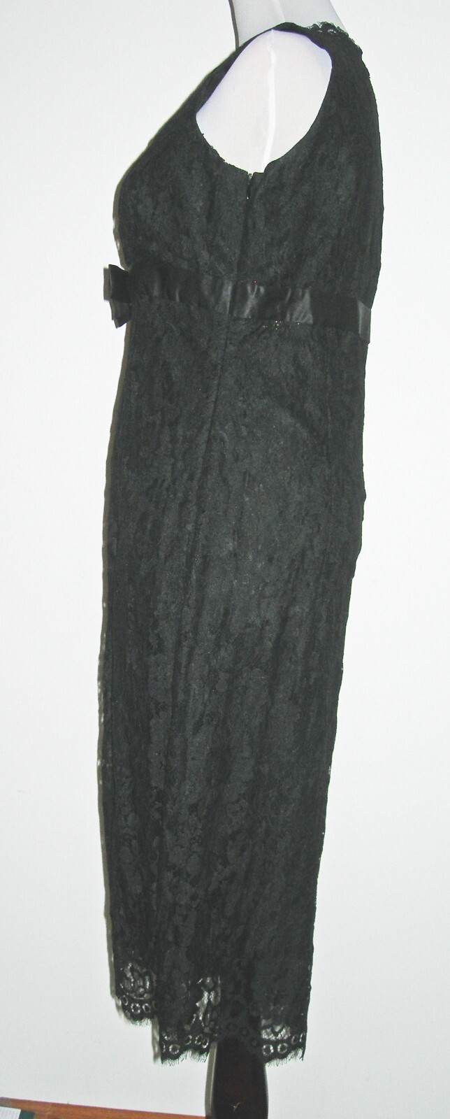 NWOT J. PETERMAN Black Lace Sheath Cocktail Party Dress 6 Midi