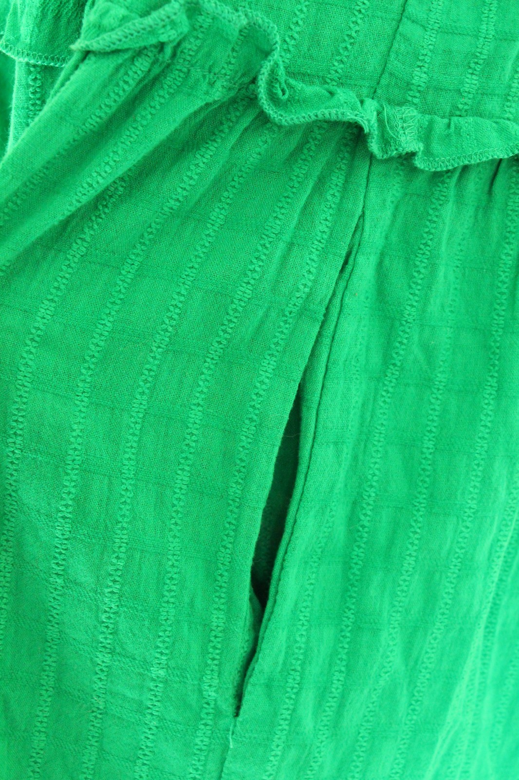 Sugarlips Green Trapeze Maxi Long Dress Women’s Small Cotton Pockets
