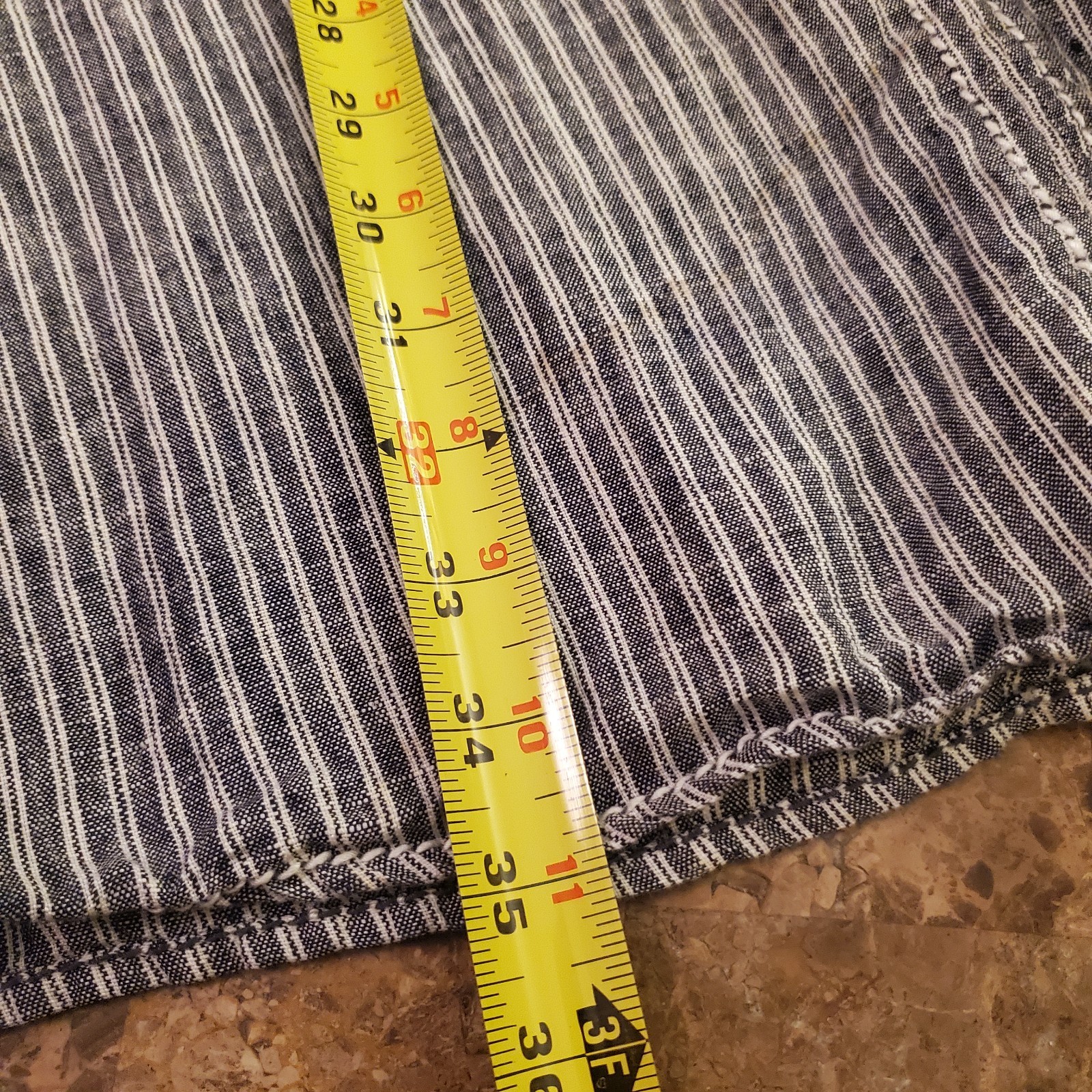 Max Edition sz M striped linen shift dress summer spring beach coastal resort