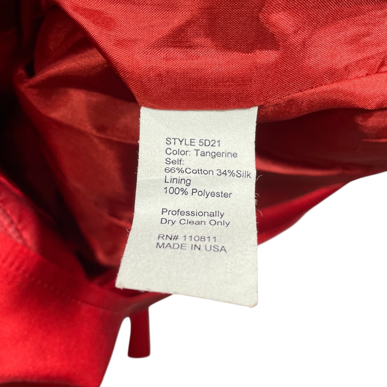 Yoana Baraschi 2 Belted Dress Lined in Polyester Tangerine Cotton Silk
