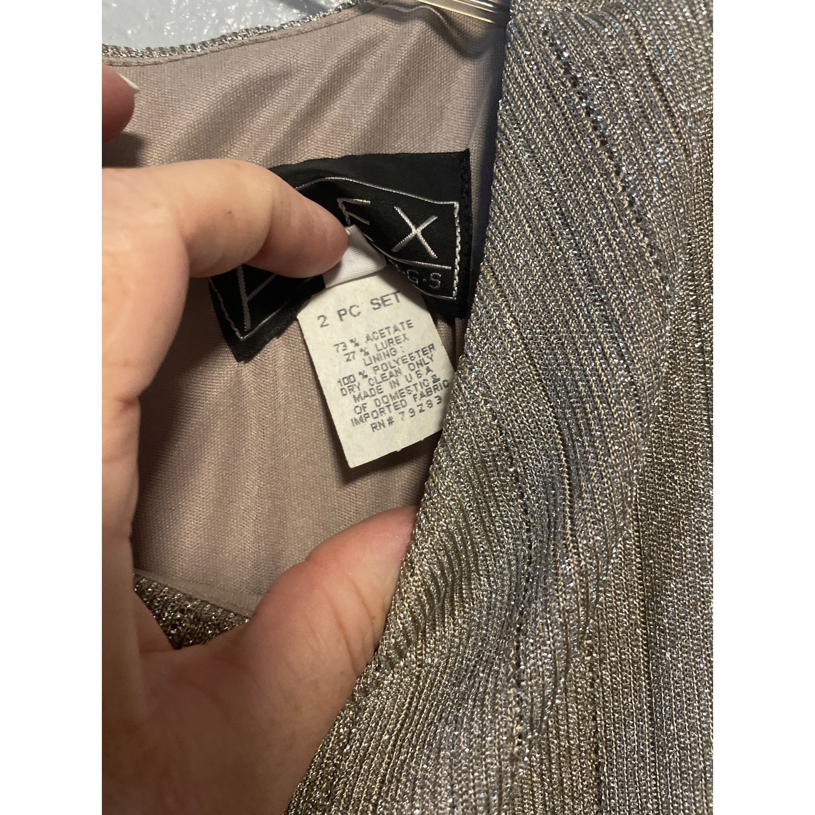 Alex Evenings Beige Gold Sparkle Special Occasion Dress Size 10