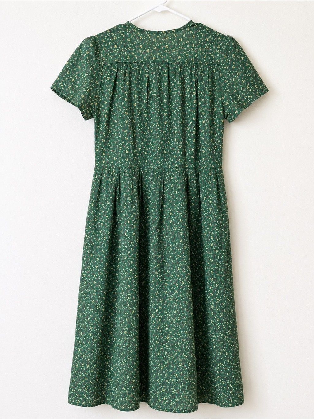 Christy Dawn Forest Green Floral Wrap Midi Dress