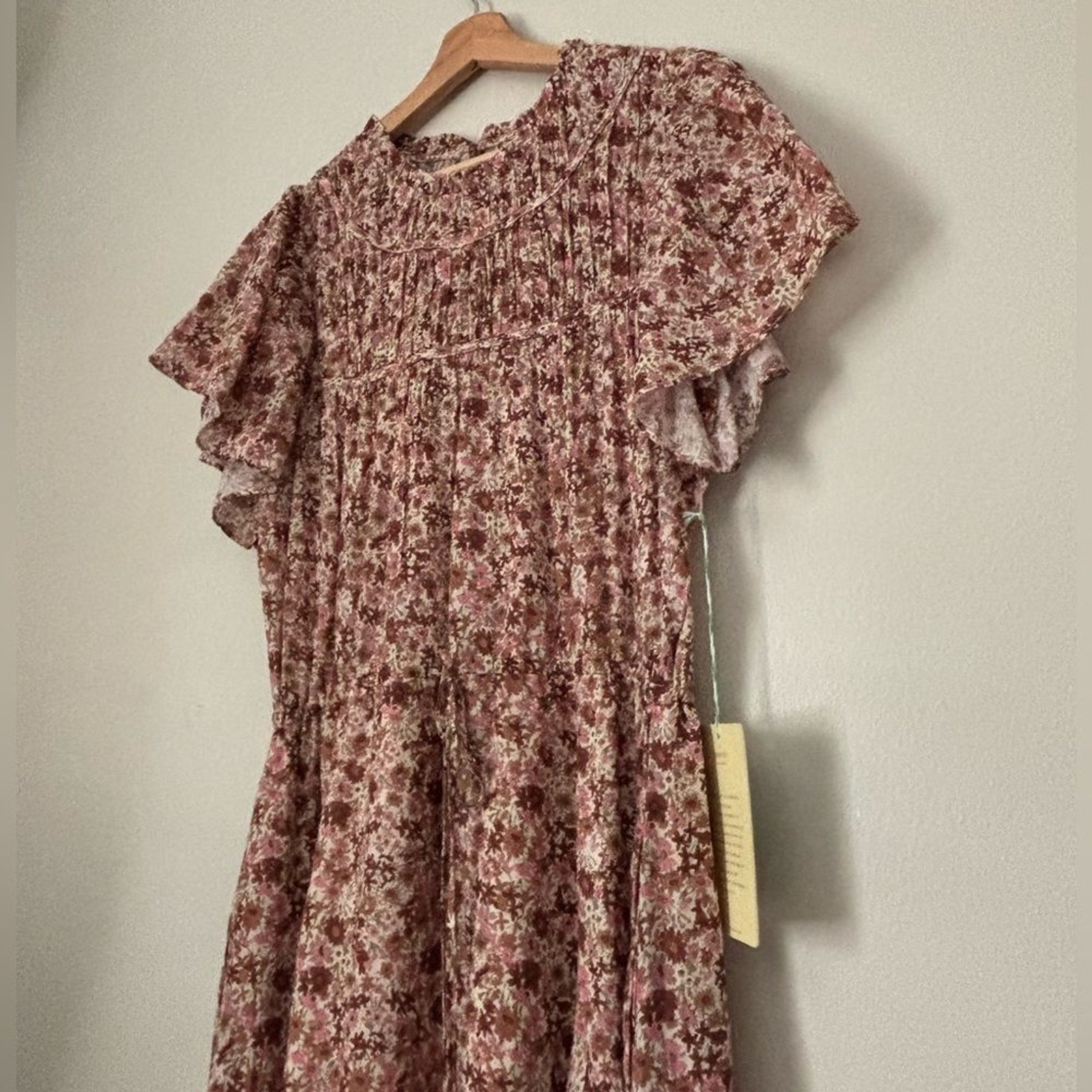 Trovata Floral Flutter Sleeve Midi Dress