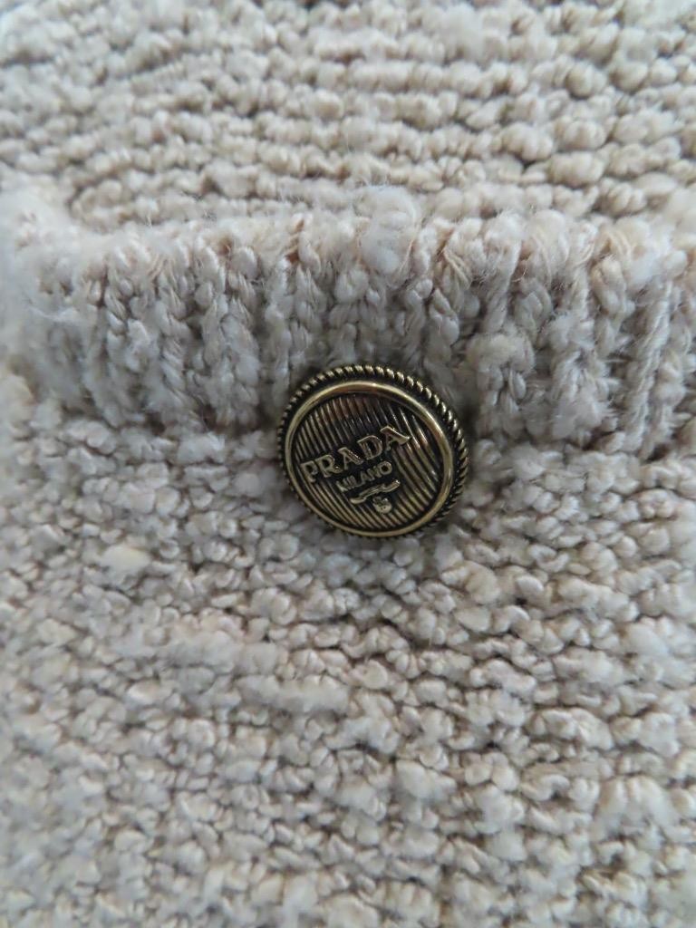 PRADA Beige Silk Boucle Construction Mini Dress Size 36/US 0