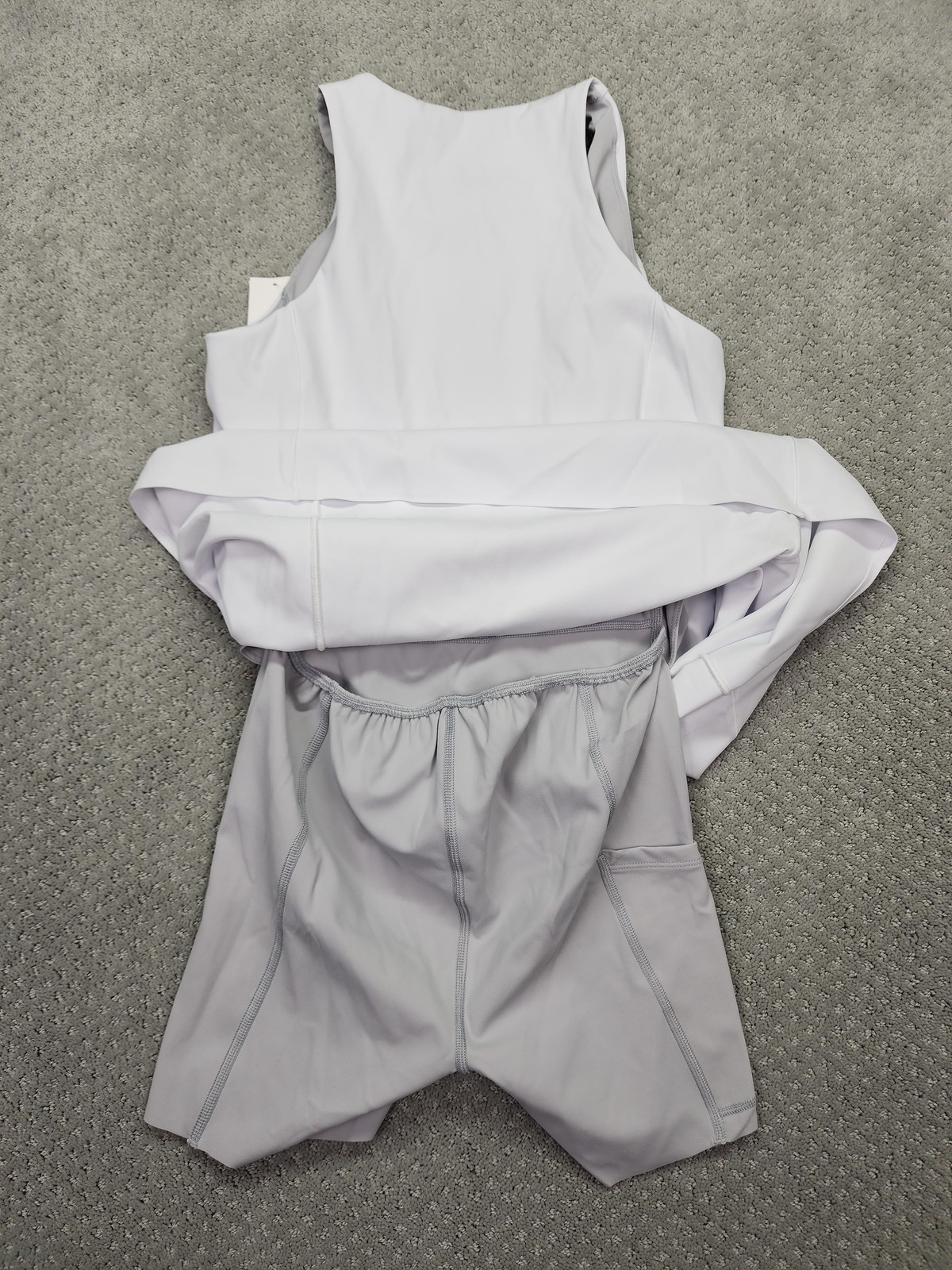Spanx Dress Womens Small White Zip Front Racerback Built In Shorts Pockets