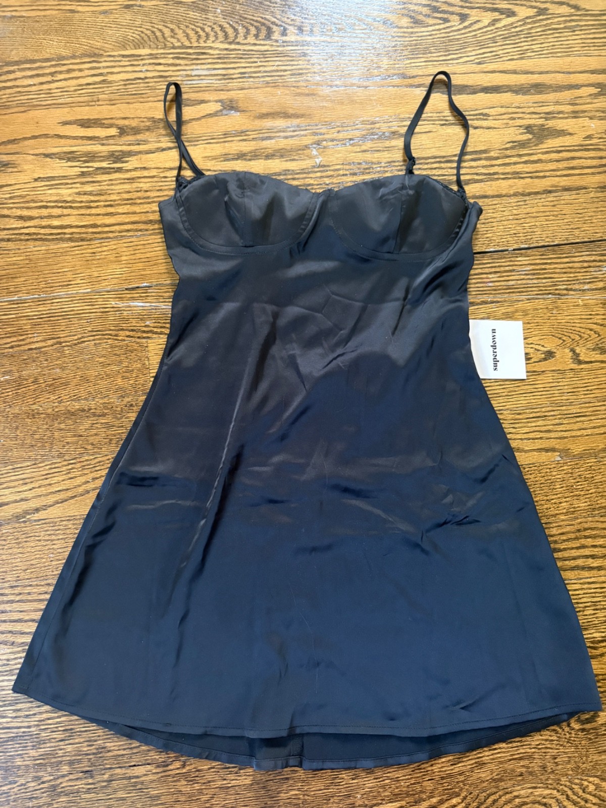 Womens revolve superdown black mini silk dress xs