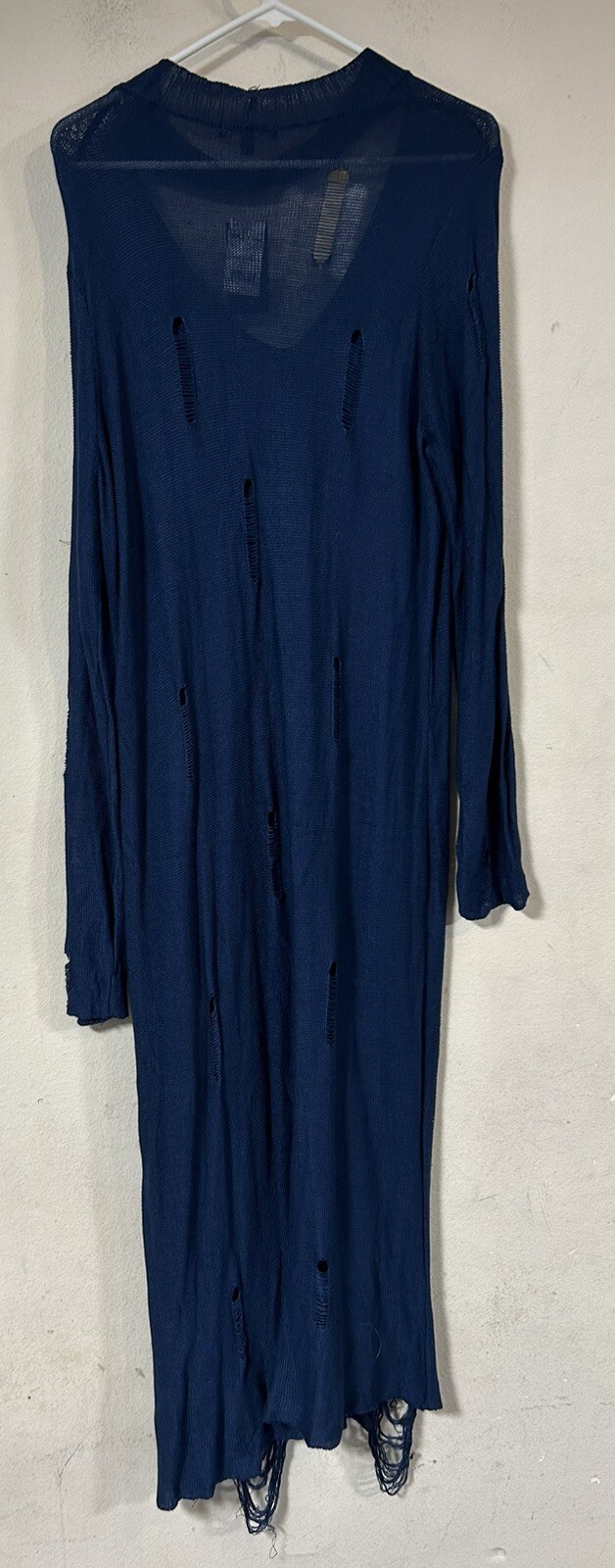 Wind And Willow Distress Mock Neck Maxi Dress, 2X, Long Sleeve V-Neck, NWT, Goth