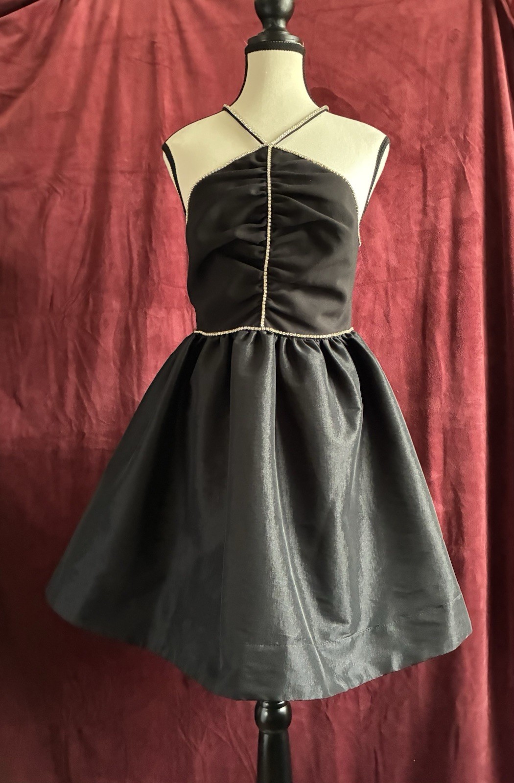 LIKELY Black Renn Crystal-Embellished Halter Mini Dress Women’s Size 4 NWT
