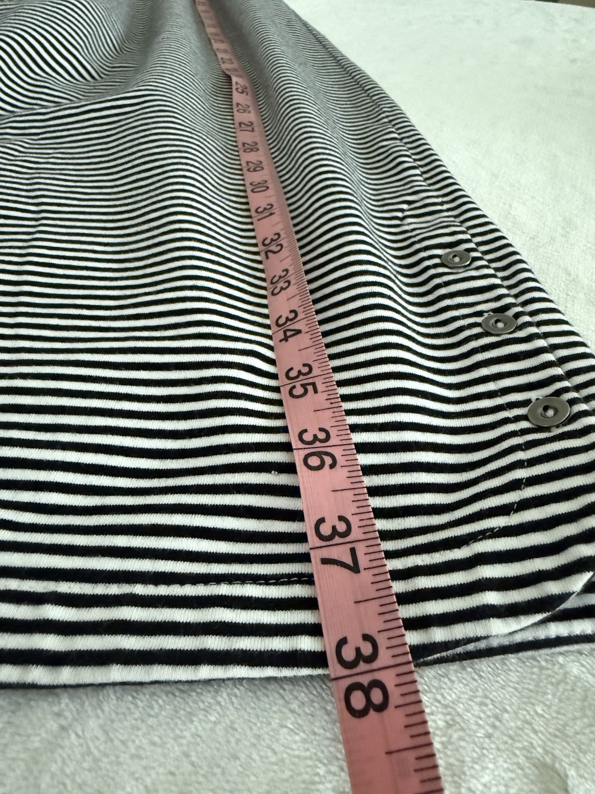 J Jill Perfect Pima Dress Medium Black White Striped 3/4 Sleeve Casual Knit