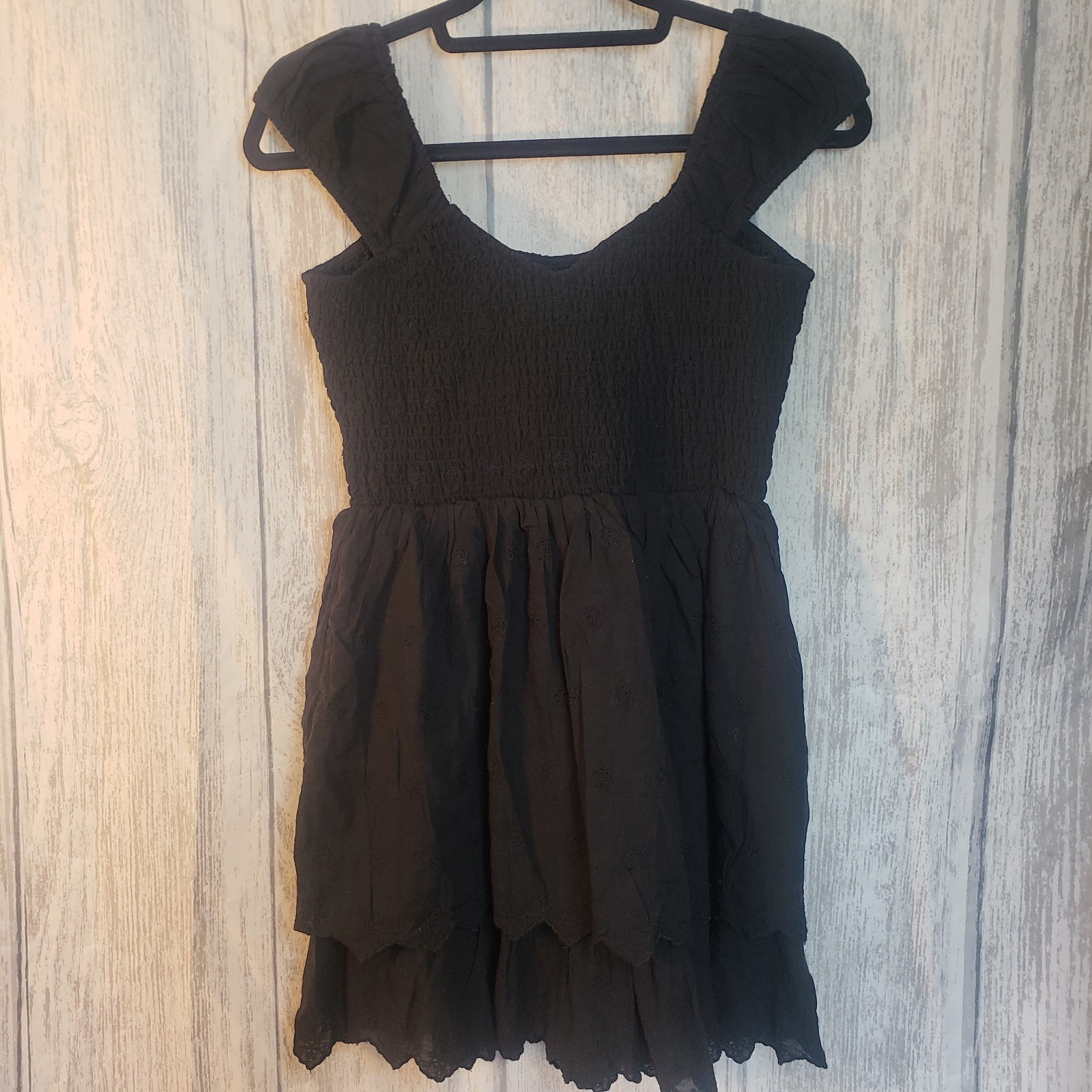 American Eagle Dress Womens Small Black Puff-Sleeve Classic Preppy