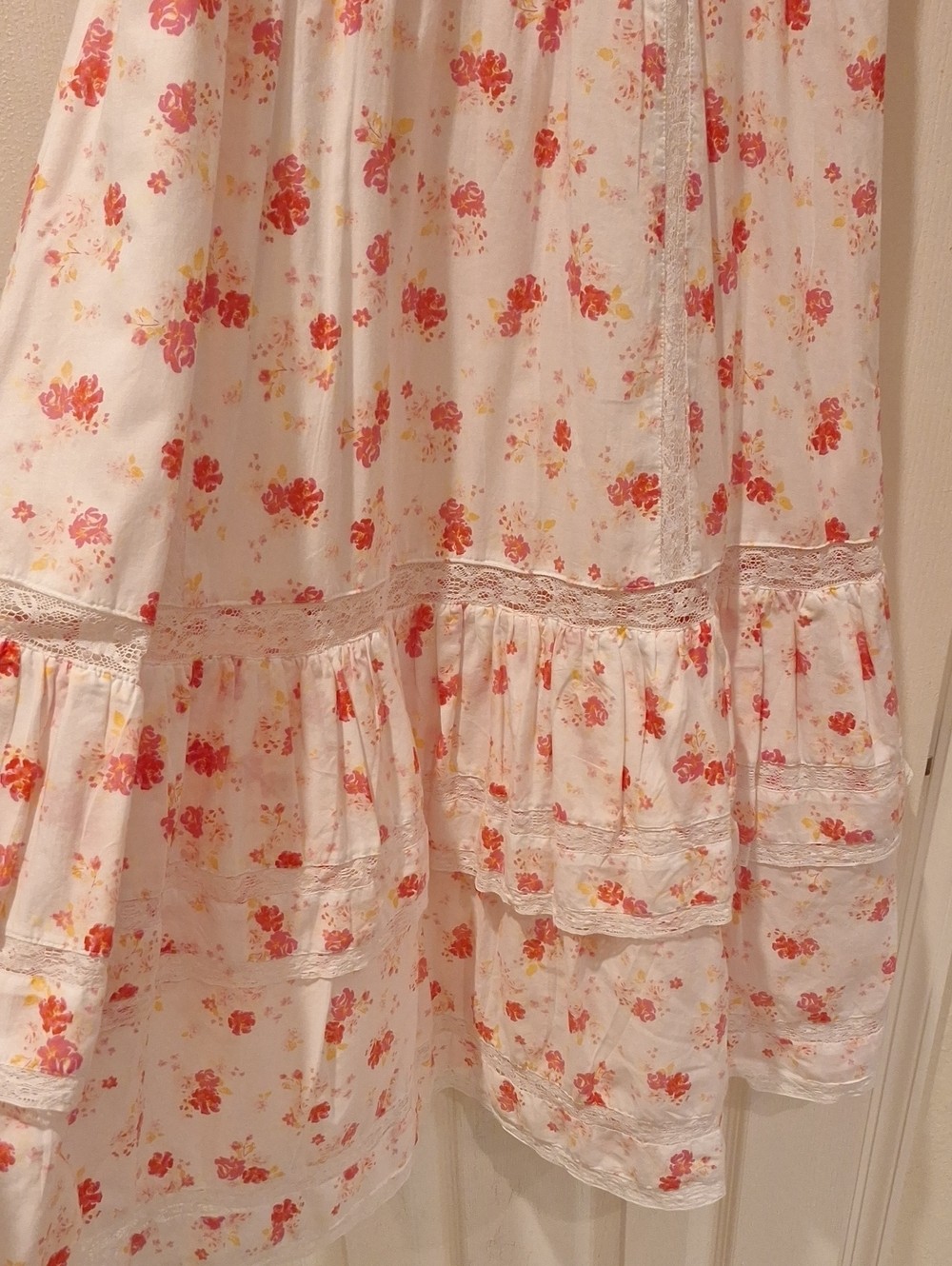 LoveShackFancy for Target – Short Sleeve Cotton Midi Dress Pink Floral – Large