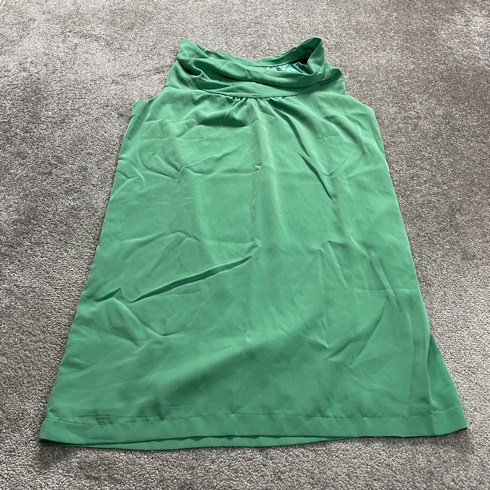 Jessica London Midi Shift Dress Women 18 Green Halter Cowl Neck Lined Party Work