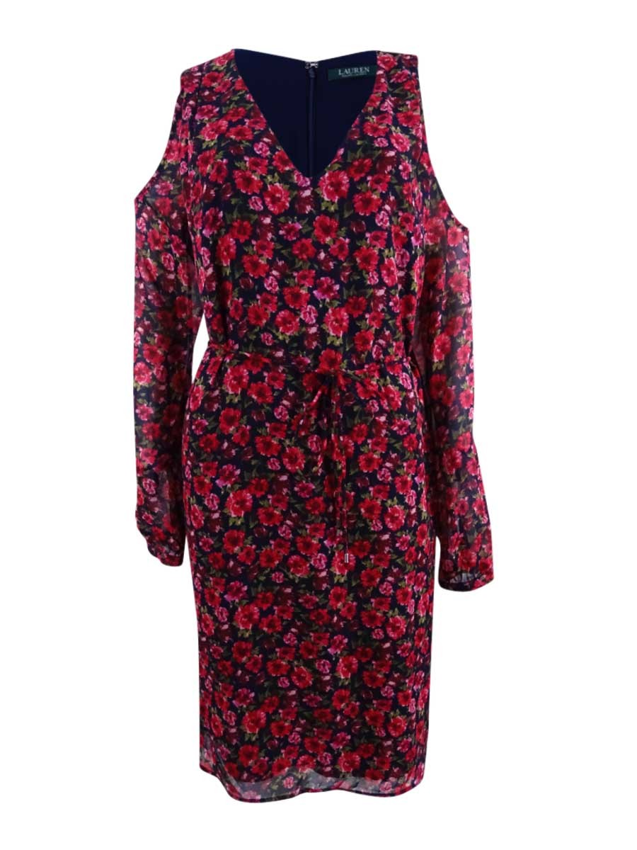 Lauren by Ralph Lauren Women’s Floral-Print Cold-Shoulder Dress