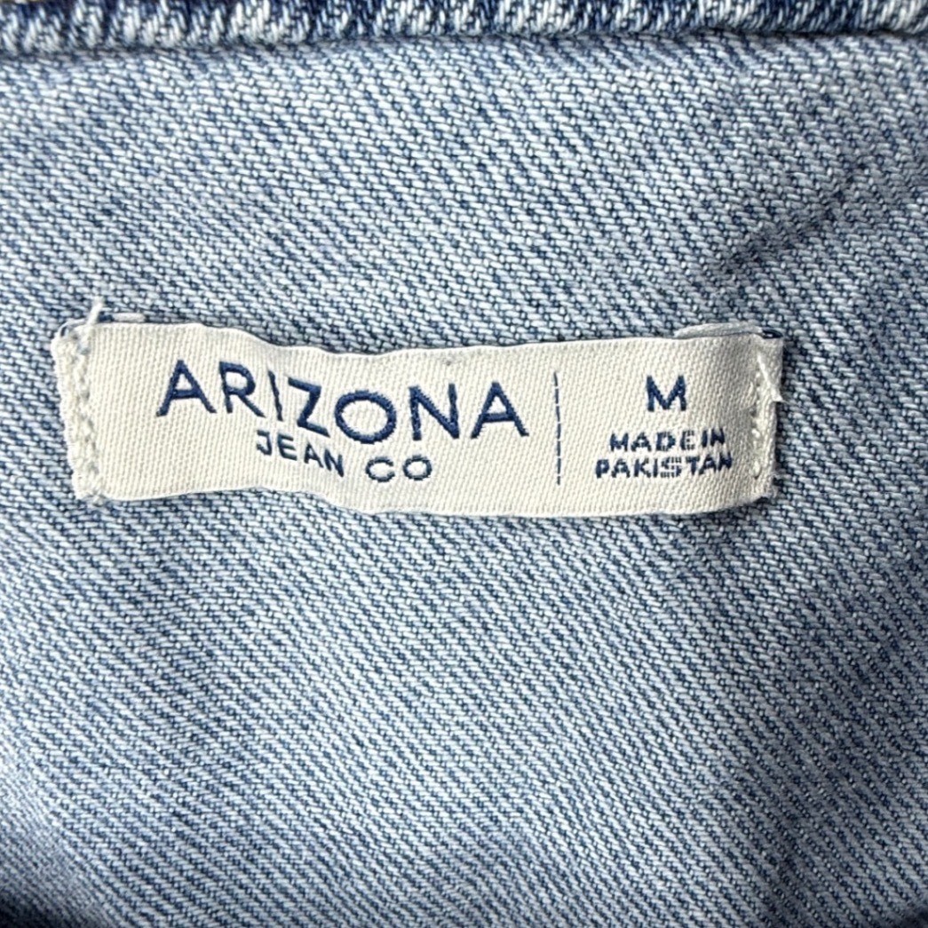 Arizona Jean Denim Button Front Pinafore Dress Womens Medium Y2K 90s Festival