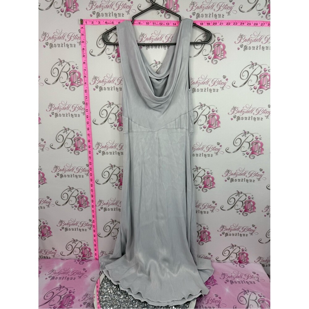 ASOS dress long flowy blue Light Gray Draped Sleep Chemise