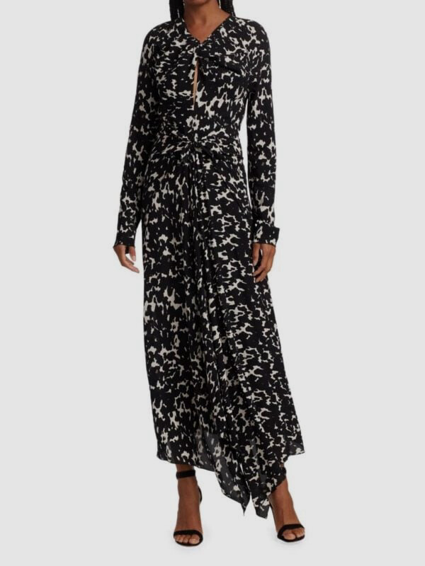 $1895 Altuzarra Women Black Twisted Front Chest Cutout A-Line Dress Sz FR38/US6
