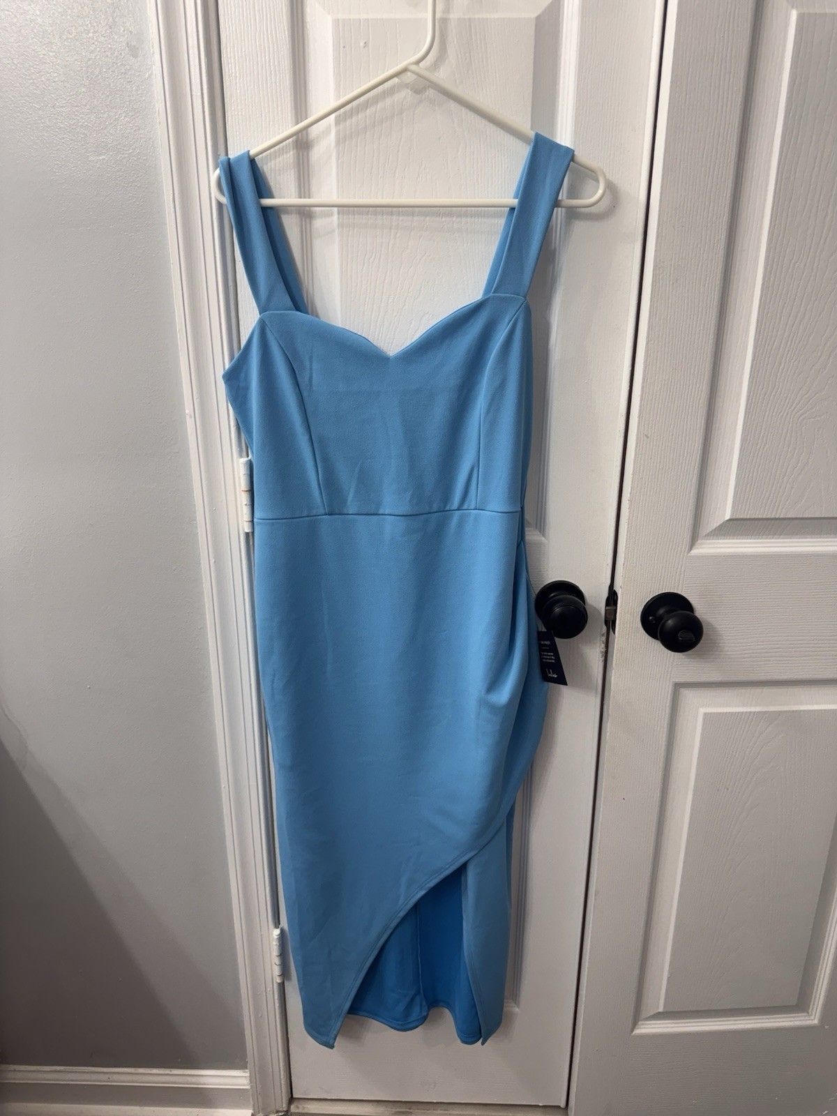 Lulus Blue Sweetheart Strap Zipper Back Dress Size Extra Large