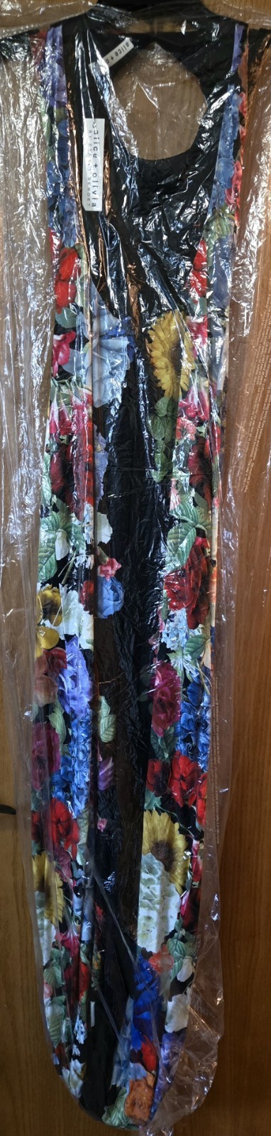 ALICE & OLIVIA (2) DELORA OPEN BACK GARDEN BRUNCH MAXI DRESS NWT MSRP$495