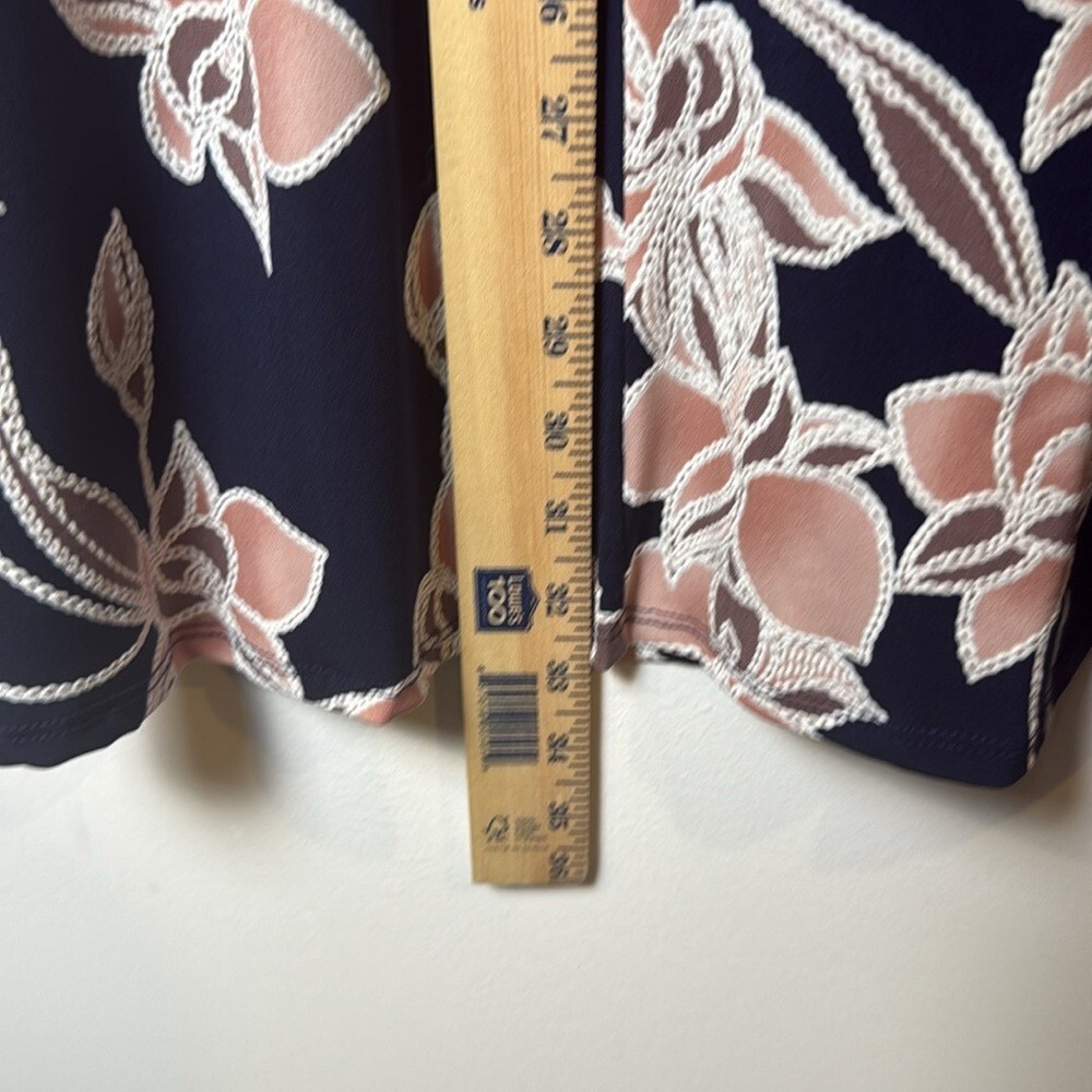 SJS Floral Shift Dress Blue Pink Stretch Casual Women’s size S